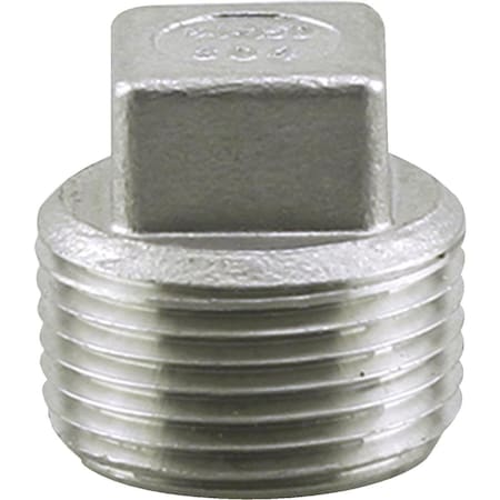 Plumbeeze PLUMB-EEZE 3/8 In. MIP Square Head Stainless Steel Plug U2-SSP-03